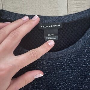 Club Monaco Navy Sparkle Sweater Top in XS
